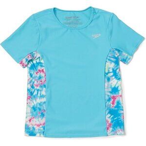 Speedo Girls UV Swim Shirt Rashguard Blue Atoll ( S )
